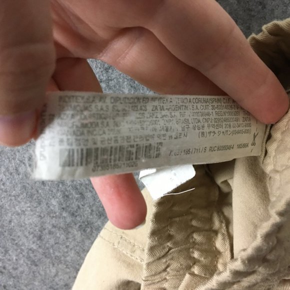 Zara Jogger Pants S Khaki Cargo Drawstring Tapered High Rise Casual Relaxed Tan - Picture 12 of 16